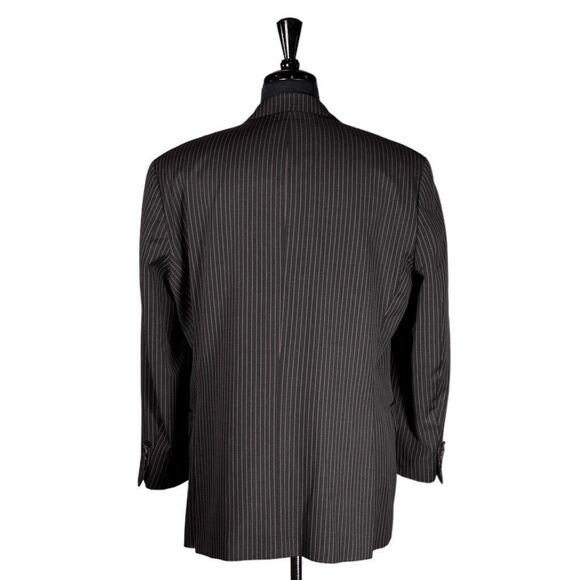 Hugo Boss Mens Suit 2 Piece Gray Pink Striped Wool Blazer Jacket 42S Pants 36x30 - Picture 5 of 16